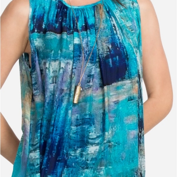 Johnny Was Mint Silk Tiered Maxi Dress sz sm - Picture 4 of 7